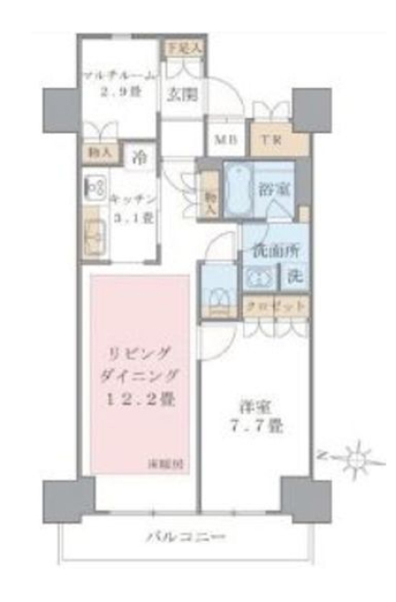 1LDKの間取りの画像