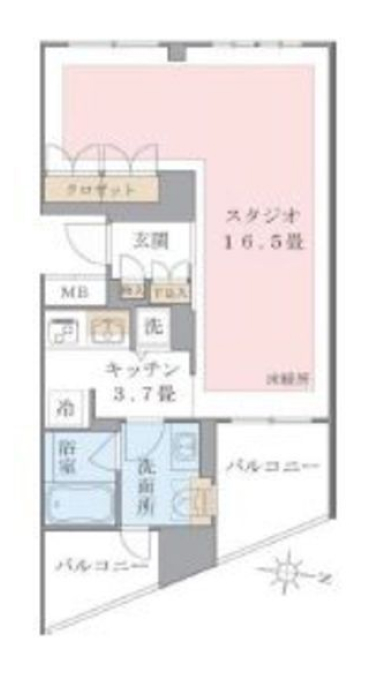 1Rの間取りの画像