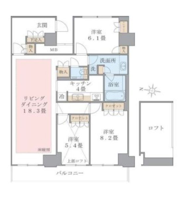 3LDKの間取りの画像